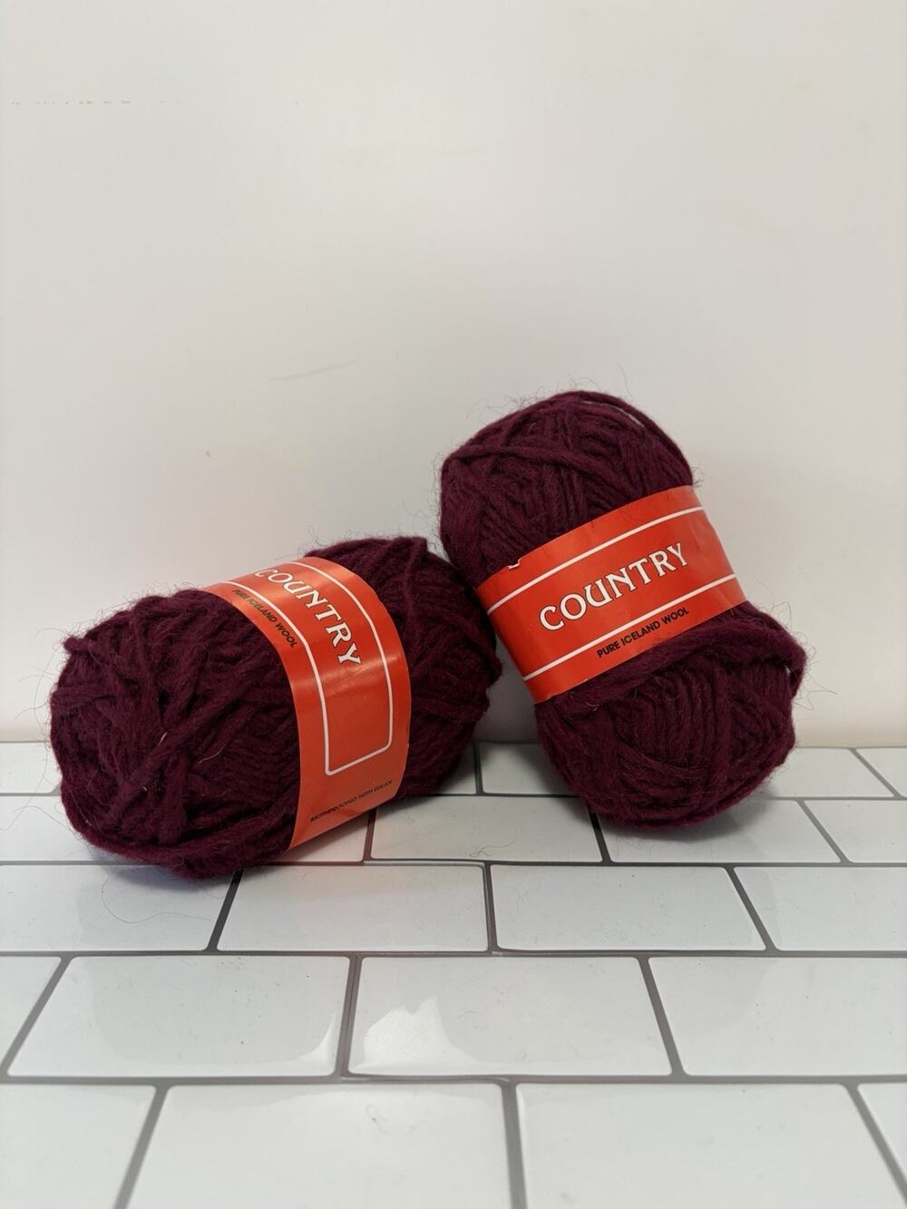 Lopi Country 100% Iceland Wool Worsted Yarn Burgundy Lot 2 Skeins MPN 0200